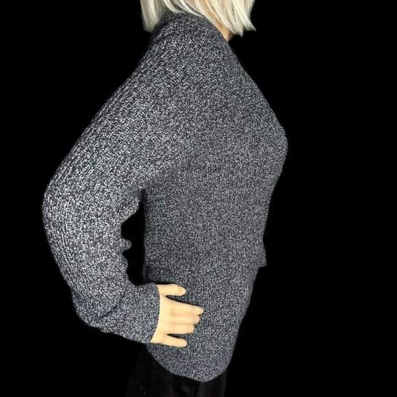 NWT TALBOTS Woven Knit Sweater 100% Cotton Long Sleeve Navy Crew Pullover Small - Picture 4 of 10